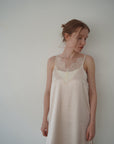 Race satin camisole one-piece