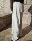 Belt curve denim pants