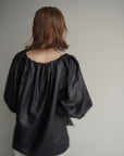 Leather like off shoulder top