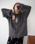 Deep skipper mohair knit