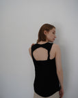 Back open knit tops