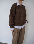 Low Gauge Texture Zip Cardigan