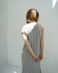Slab flannel knit one-piece