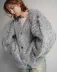 Shaggy mohair cardigan