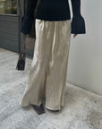 Satin wrinkle processing skirt