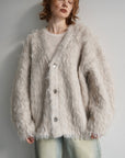 Shaggy mohair cardigan