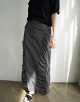 Gather long skirt