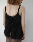 Front ribbon shaggy top
