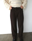 Side pleats slacks pants