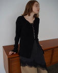 【再入荷】Vneck button lib cardigan