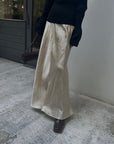 Satin wrinkle processing skirt
