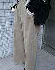 Cotton mink belt pants