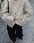 Shaggy mohair cardigan