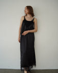 Race satin camisole one-piece