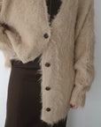 Shaggy mohair long cardigan