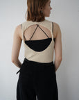 Back open knit tops
