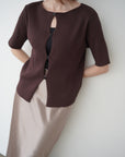Front button half sleeve top