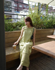 Slab flannel knit one-piece