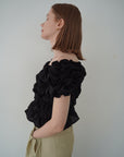 Shirring puff volume tops