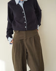 Shirt docking knit cardigan