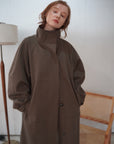 Curve sleeve raglan trench coat
