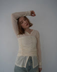 Sheer bustier cardigan
