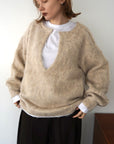 Deep skipper mohair knit