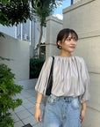 Leather like off shoulder top