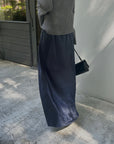 Satin wrinkle processing skirt