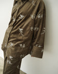 Velours flower pattern Shirt