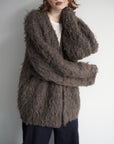 Shaggy mohair cardigan