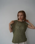 Openwork knit top