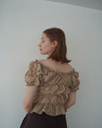 Shirring puff volume tops