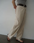Belt curve denim pants
