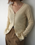 【再入荷】Vneck button lib cardigan