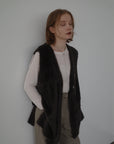 Double face shaggy gilet