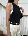 Back open knit tops