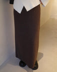 Wool soft long skirt
