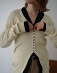 【再入荷】Vneck button lib cardigan