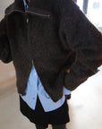 W zip bouclé knit