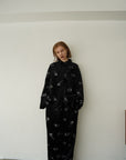 Velours flower pattern Shirt