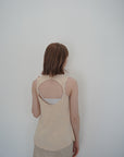 Back open knit tops