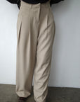Side pleats slacks pants