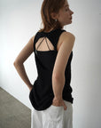 Back open knit tops