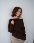 Unbalance knit tops