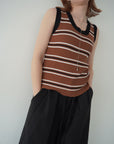 Bi-color boarder tank top
