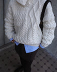 Asymmetric cable knit