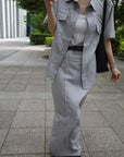 【5/22-発売】Half sleeve switching shirt