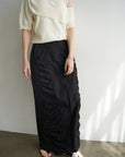 Gather long skirt