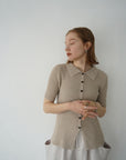 Bouclé knit polo